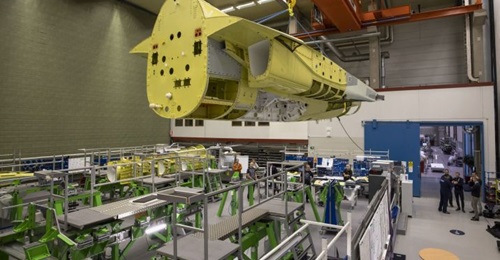 The first aft fuselage section of the T-7A Red Hawk was delivered by Saab to Boeing on 15 April.