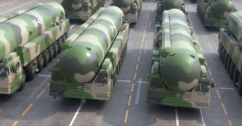 Chinese DF-41 ICBMs paraded at Tiananmen Square in Beijing on 1 October 2019. USSTRATCOM Commander Admiral Charles A Richard said on 20 April that China will soon be capable of executing “any plausible nuclear employment strategy” at interc...