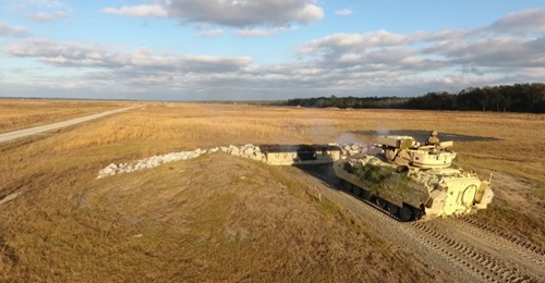 Shown here is a Bradley vehicle at Fort Stewart, Georgia in 2016. The US Army is currently evaluating at least five OMFV proposals to replace the Bradley fleet.