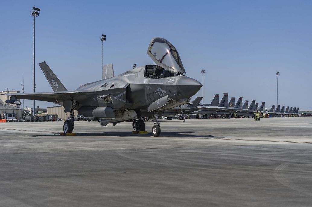 An F-35B at the Sentry Savannah in April 2021, hosted by the Georgia Air National Guard in Savannah, Georgia. A pair of Democrats vowed to oppose authorising additional F-35s than those requested in the Pentagon’s FY 2022 budget request. (US Air National Guard)