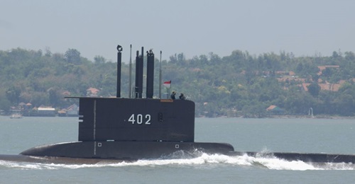 KRI 
        
         seen here during a sail pass off Surabaya in 2014. The boat was declared sunk in the Bali Sea on 25 April.