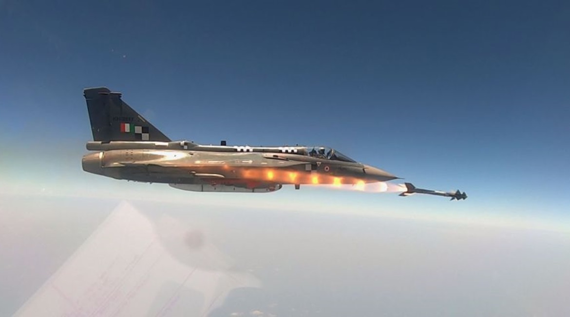India test-fired the Python 5 AAM from a Tejas LCA for the first time on 27 April, according to the PIB.