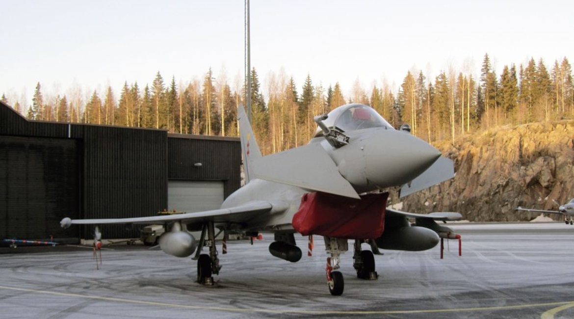 Industrial support packages for the Eurofighter Typhoon, seen here at the HX Challenge event in early 2020, include work such as engine assembly and maintenance.