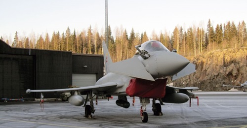 Industrial support packages for the Eurofighter Typhoon, seen here at the HX Challenge event in early 2020, include work such as engine assembly and maintenance.