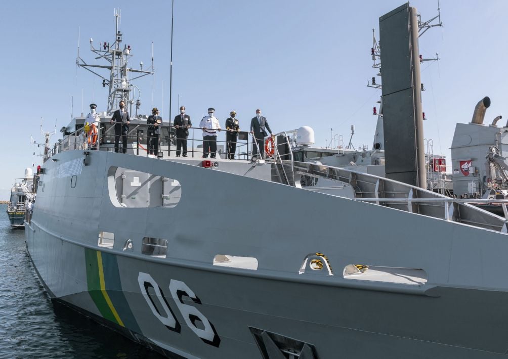 Australia handed over the second and final Guardian-class patrol boat built for the government of the Solomon Islands in a ceremony held on 7 May at the facilities of shipbuilder Austal in Henderson, Western Australia.  (Commonwealth of Australia/Department of Defence)