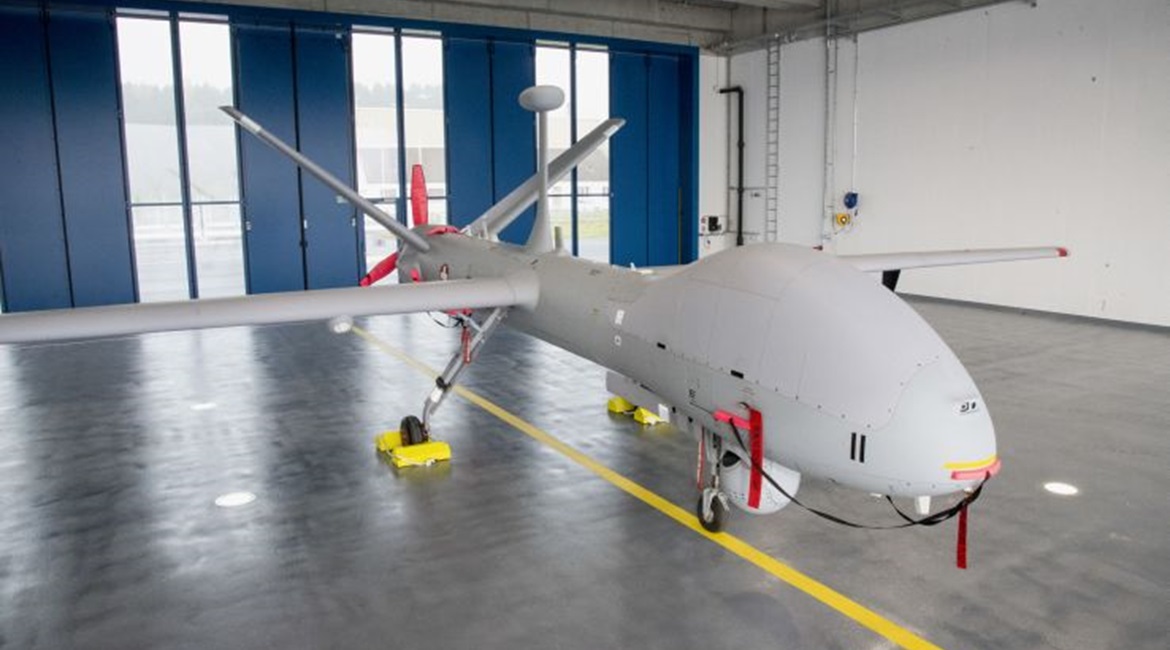 An Elbit Systems Hermes 900 HFE UAV in Swiss markings. A UAV destined for Switzerland crashed in Israel during a test flight in 2020, for which Elbit will pick up the cost.