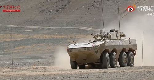 A screengrab from footage released by CCTV on 12 May showing a ZBL-09 IFV taking part in a live-fire exercise held near the Karakoram mountain range. CCTV revealed that this IFV type is now in service with the PLAGF's Xinjiang Military Command.
