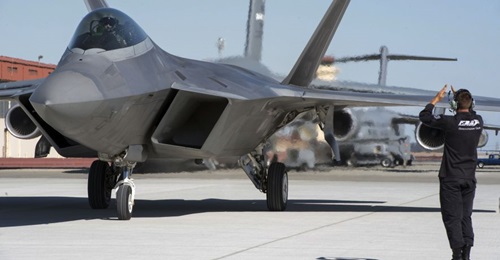 An F-22 arrives at Travis Air Force Base in California on 22 September 2016. The USAF plans to reduce its fighter fleet from seven platforms to roughly four, or “4+1”, but the F-22 was not included in a list provided by service Chi...
