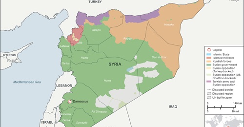 Territorial control in Syria as of 10 May
