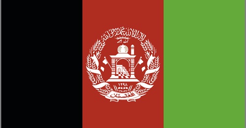 The flag of Afghanistan.