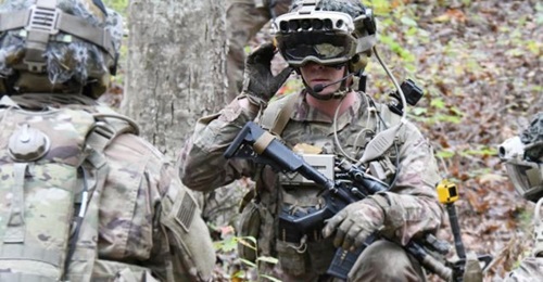 Soldiers from the 82nd Airborne Division use the latest IVAS prototype during a training exercise in October 2020. The US Army is requesting USD854 million to purchase the systems next year.