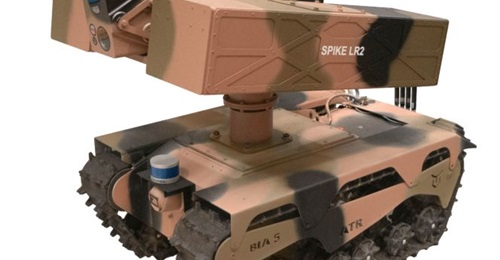 The Warfighter Spike UGV demonstrator will feature a twin-cell launcher for the Rafael Advanced Defense Systems Spike LR2 anti-tank guided missile.