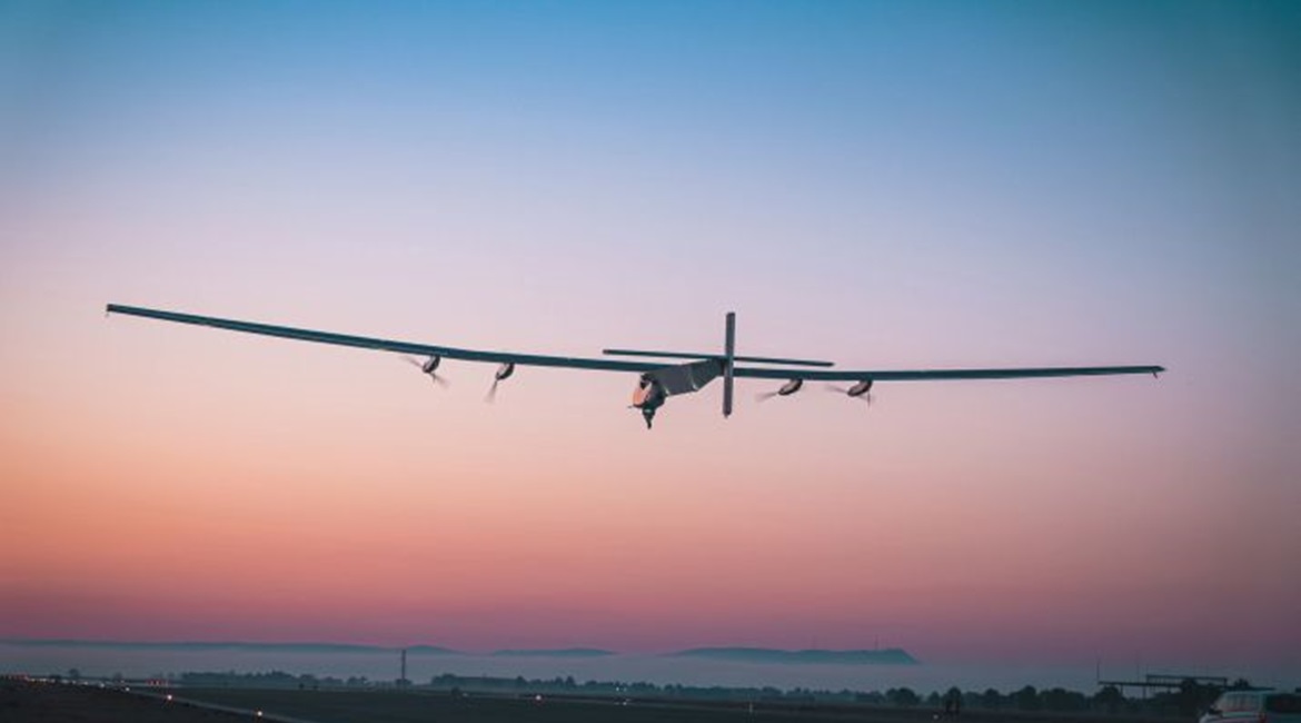 The Skydweller persistent UAV prototype seen taking off for flight trials in Spain.
