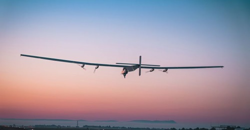 The Skydweller persistent UAV prototype seen taking off for flight trials in Spain.