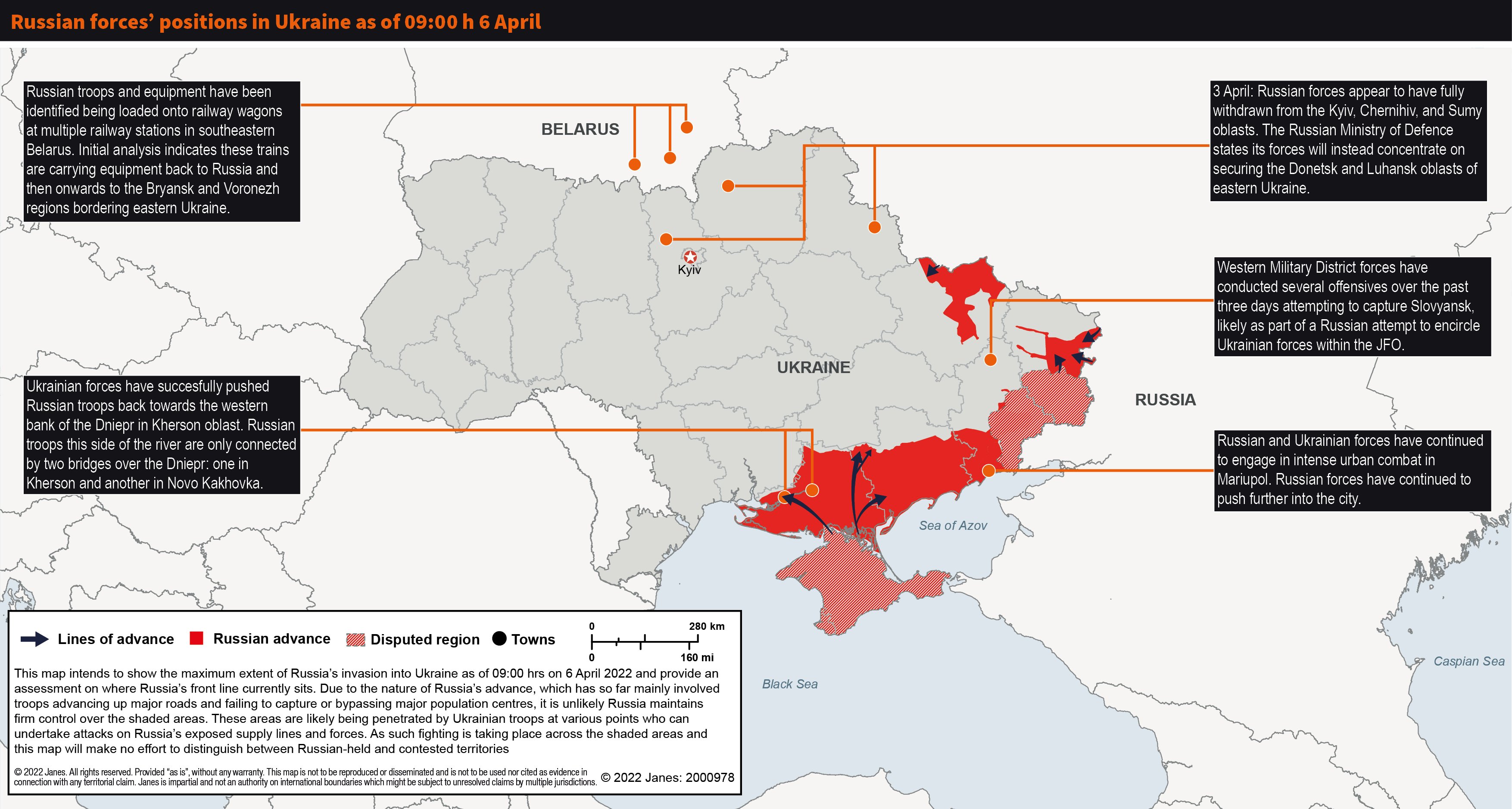 Russian forces positions in Ukraine